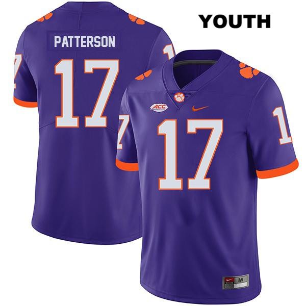 Youth Clemson Tigers #17 Kane Patterson Stitched Purple Legend Authentic Nike NCAA College Football Jersey XMU8146FI